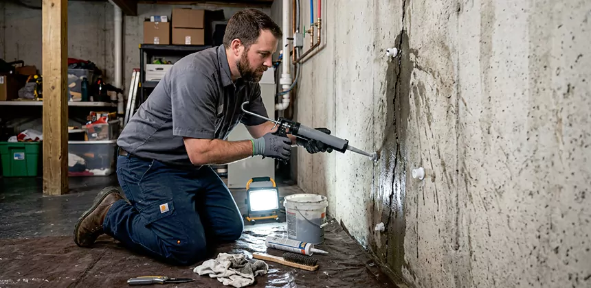 Basement Leak Repair From Inside in Boise
