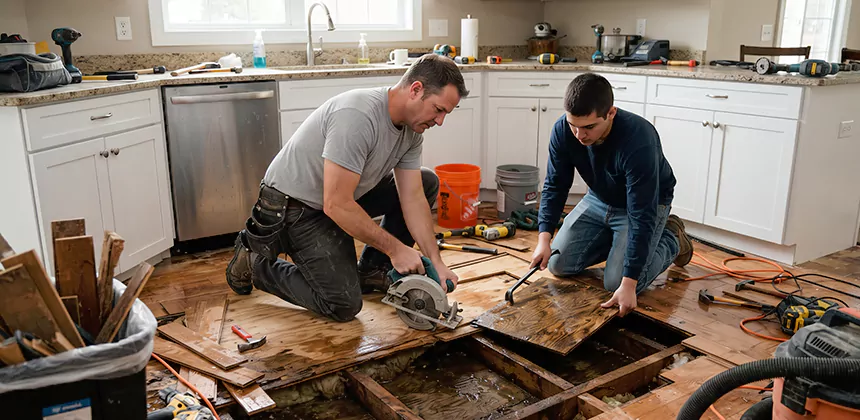 Kitchen Floor Water Damage Repair in Boise